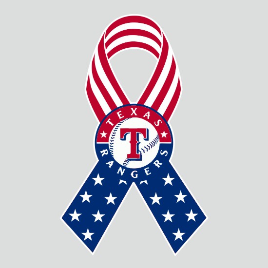 Texas Rangers Ribbon American Flag logo vinyl decal